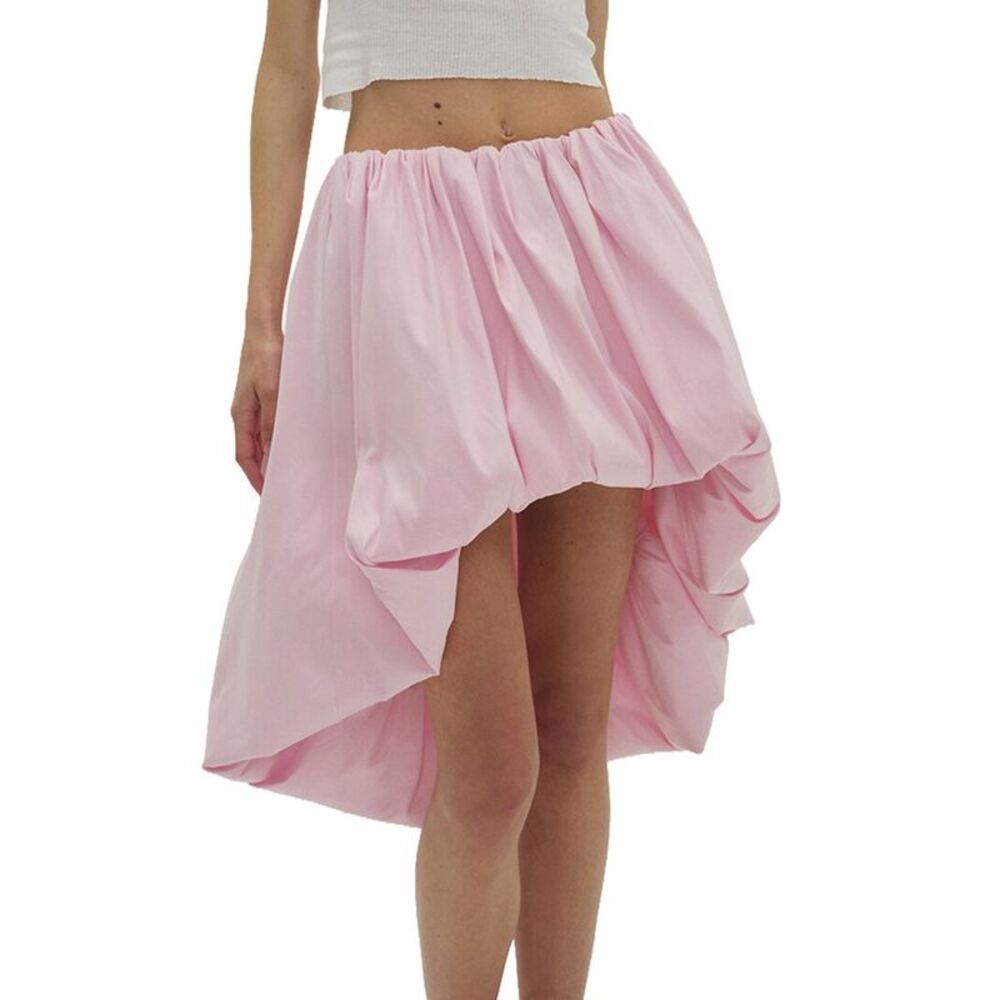 For Love & Lemons Womens Anya Bubble Midi Skirt, Pink